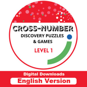 Cross Number Discovery Puzzles & Games: Level 1, English (Printable PDF & Interactive PDF)